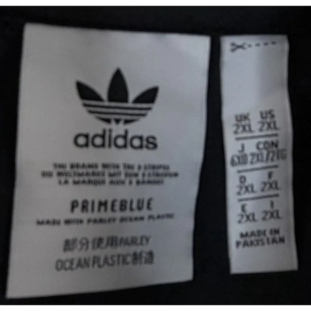 Adidas‎ Originals SST Primeblue Men's 2XL Track Jacket Black White GF0198